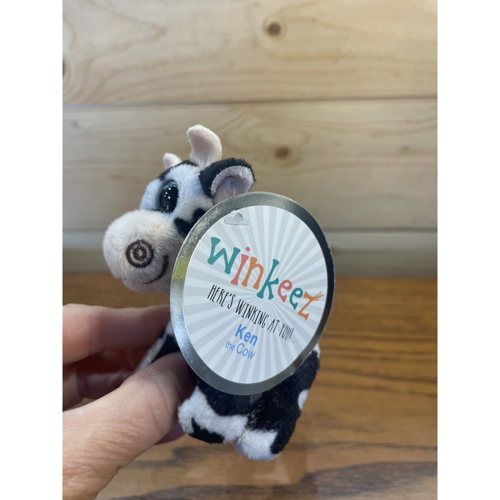 Winkeez Caitlin The Cat Plush And Ken The Cow Backpack Clips 4" New With Tags - Picture 4 of 6